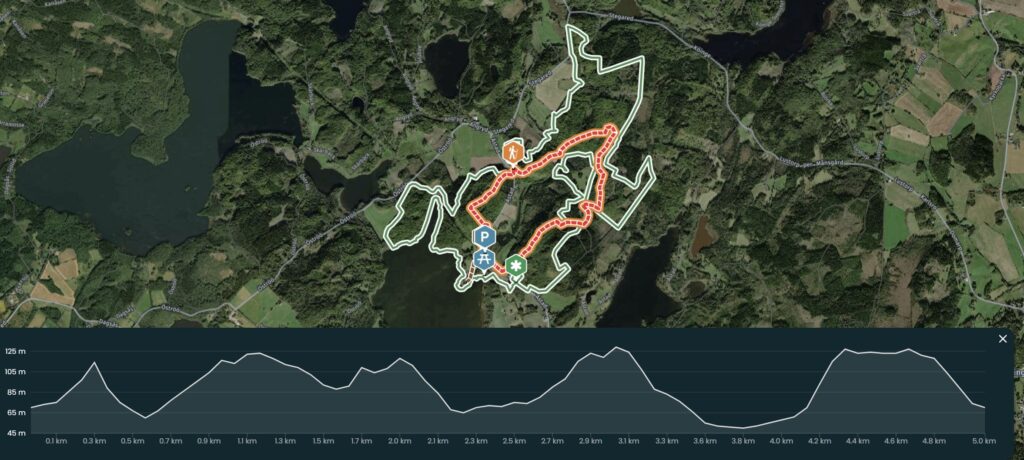 Karta över Åkulla Skogsbostigen