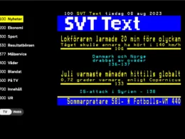 SVT text tv mest besökta och populäraste sidorna