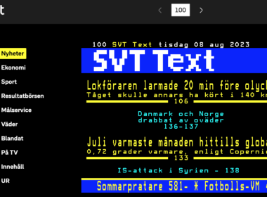 SVT Text TV 100