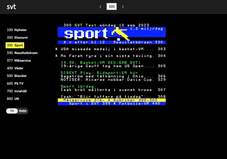 SVT Text TV 300