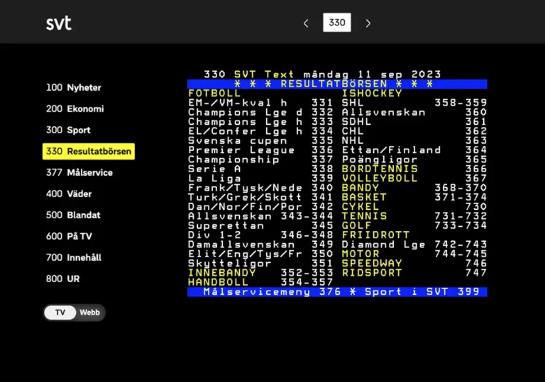 SVT Text TV 330